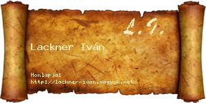 Lackner Iván névjegykártya